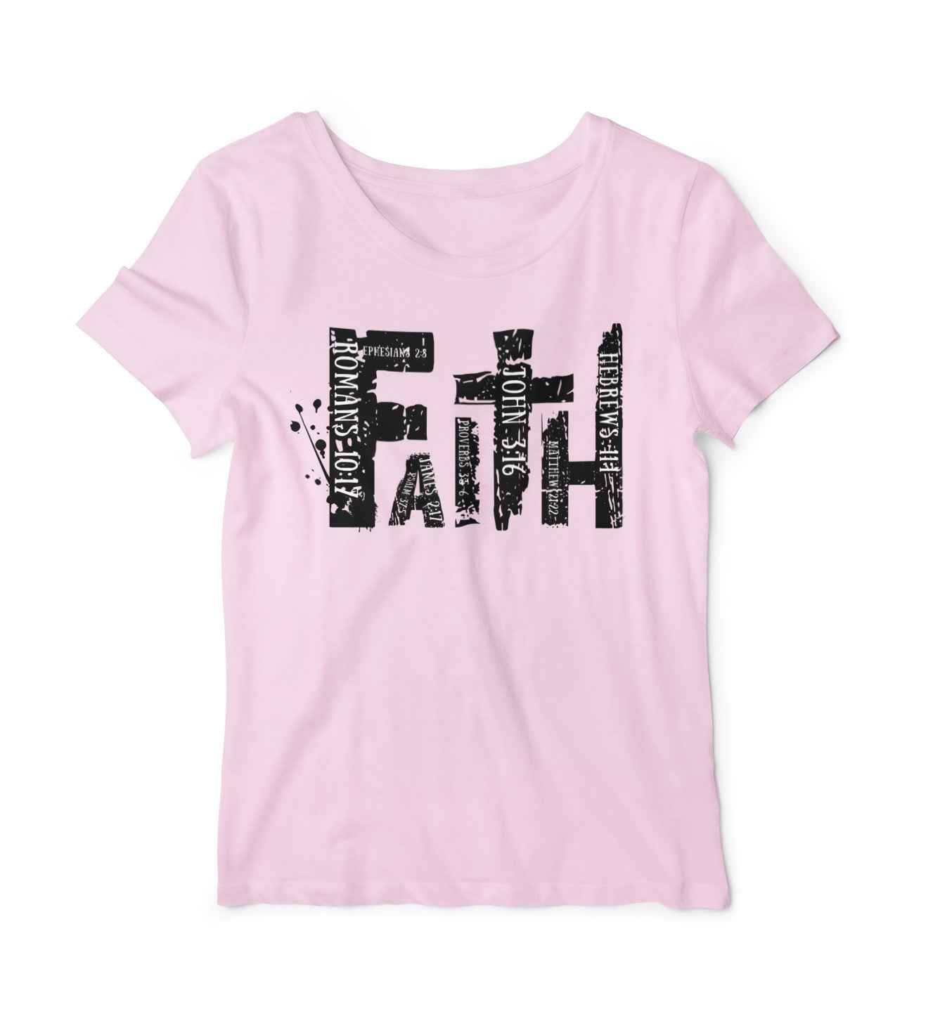 Faith Christian Graphic T-Shirt, Brown Cotton, Religious Scripture Design, Size S