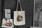Cute Beagle in hat Watercolor Art Reusable Canvas Shopping Tote