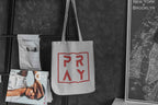 PRAY Elegant Canvas Tote Bag with Red Logo Print