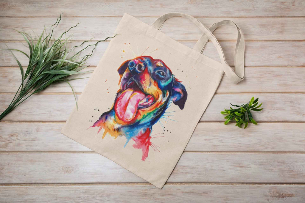 Color Splash Rottweiler Canvas Tote Bag, Special Collection