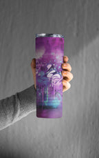 Urban Graffiti Art Stainless Steel Tumbler, 20 oz, Insulated Travel Cup with Lid, Multi-Color Design