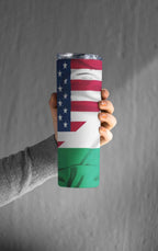 Hungarian American Flag Stainless Steel Tumbler, 20 oz, Insulated Travel Cup with Lid
