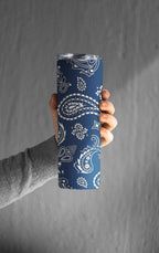 Stainless Steel Tumbler with Bandana Pattern, 20 oz, Multiple Colors