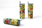 Let it Bee Custom Design Tumbler, Stainless Steel, 20 oz, Bee and Honeycomb Theme with Lid and Straw