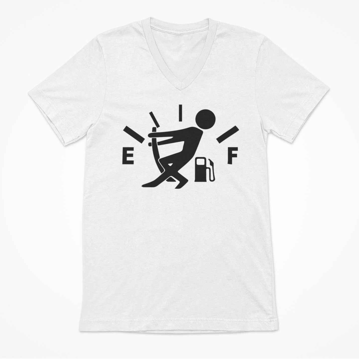 Funny Gas Gauge Graphic T-Shirt, Green or White