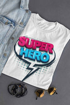Cotton Unisex T-Shirt Superhero Design Comics Speech Bubble