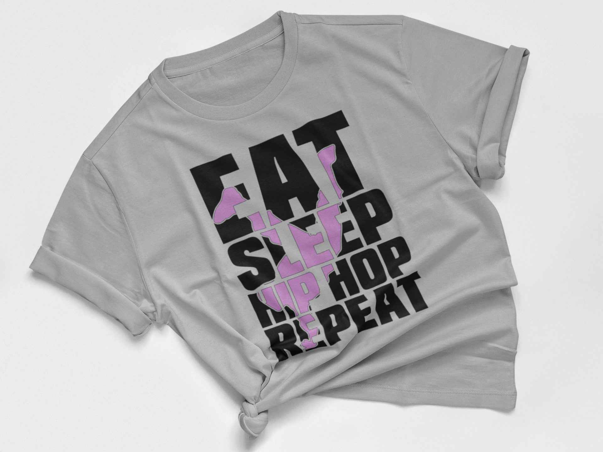 Eat Sleep Hip Hop Repeat T-Shirt, Grey, Hip Hop Dance Graphic Tee (US, Alpha, X-Large, Regular, Regular)