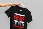 Hip Hop Beats Graphic T-Shirt, Black, Music Theme, Short Sleeve