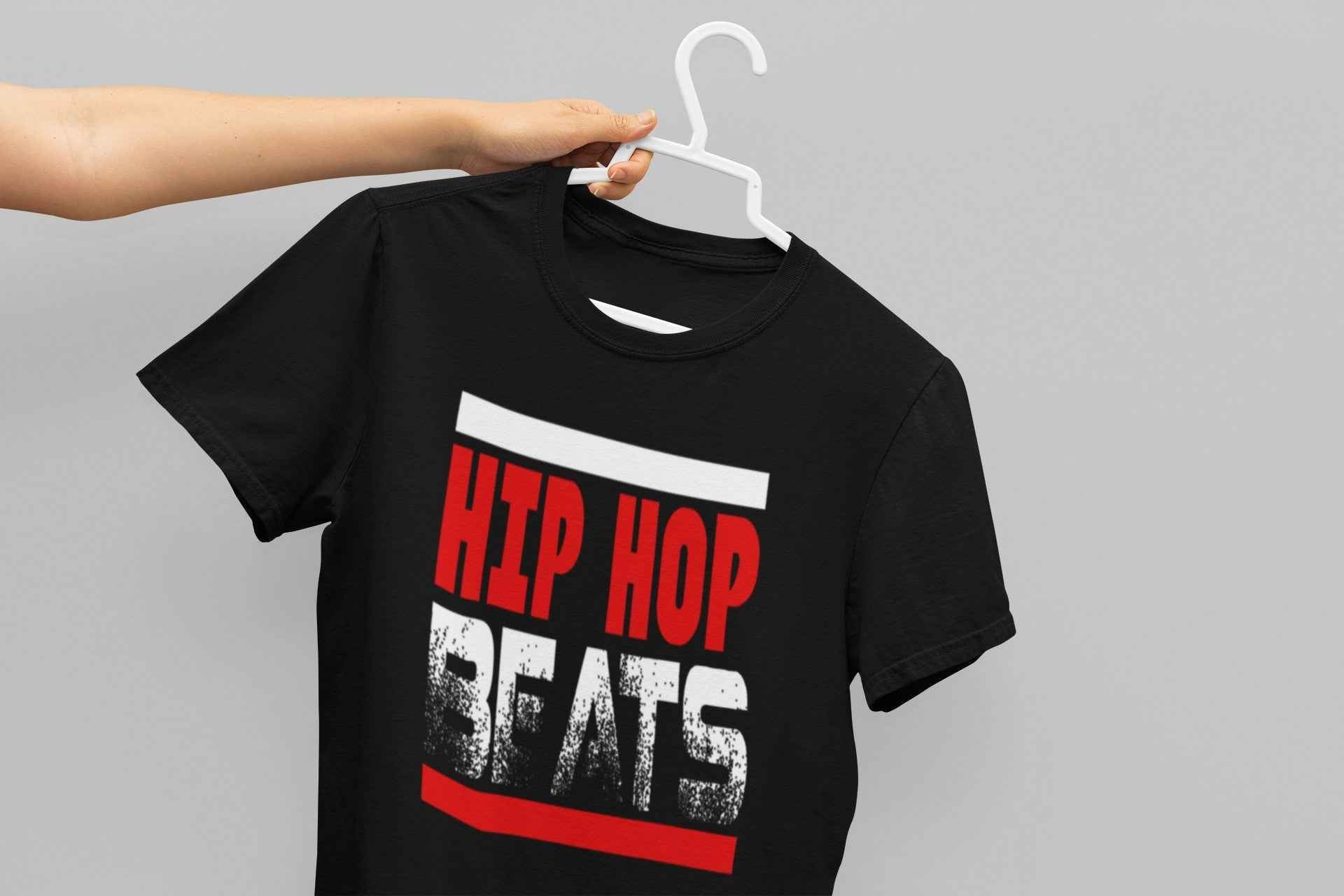 Hip Hop Beats Graphic T-Shirt, Black, Music Theme, Short Sleeve