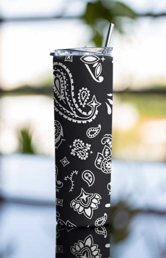 Bandana Pattern 20 oz Stainless-Steel Skinny Tumbler