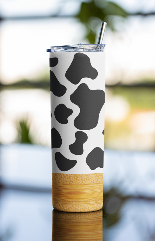 Cow Print 20 oz Stainless-Steel Skinny Tumbler