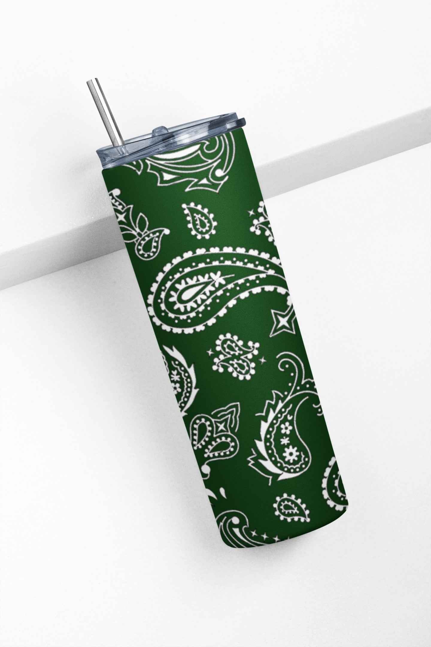 Stainless Steel Tumbler with Bandana Pattern, 20 oz, Multiple Colors