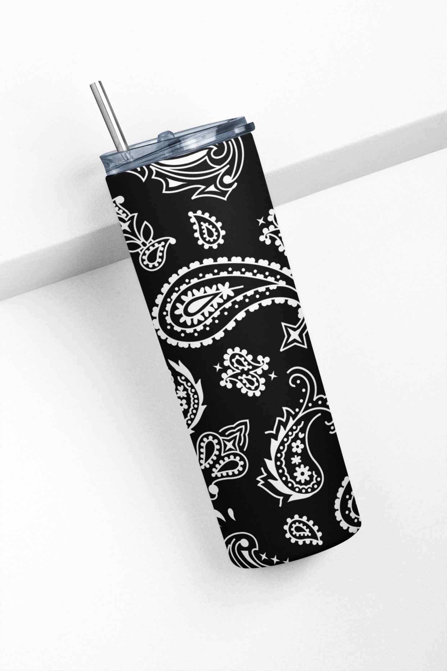 Stainless Steel Tumbler with Bandana Pattern, 20 oz, Multiple Colors