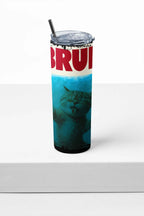 Bruh Cat Meme Insulated Tumbler, Stainless Steel Travel Cup with Lid and Straw
