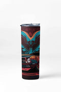 Classic Sport Car Stainless Steel Tumbler with Straw and Lid, 20 oz, Insulated Travel Cup with Vintage Muscle Car Design