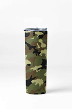 Camouflage Design Insulated Stainless Steel Tumbler with Lid and Straw, 20 oz