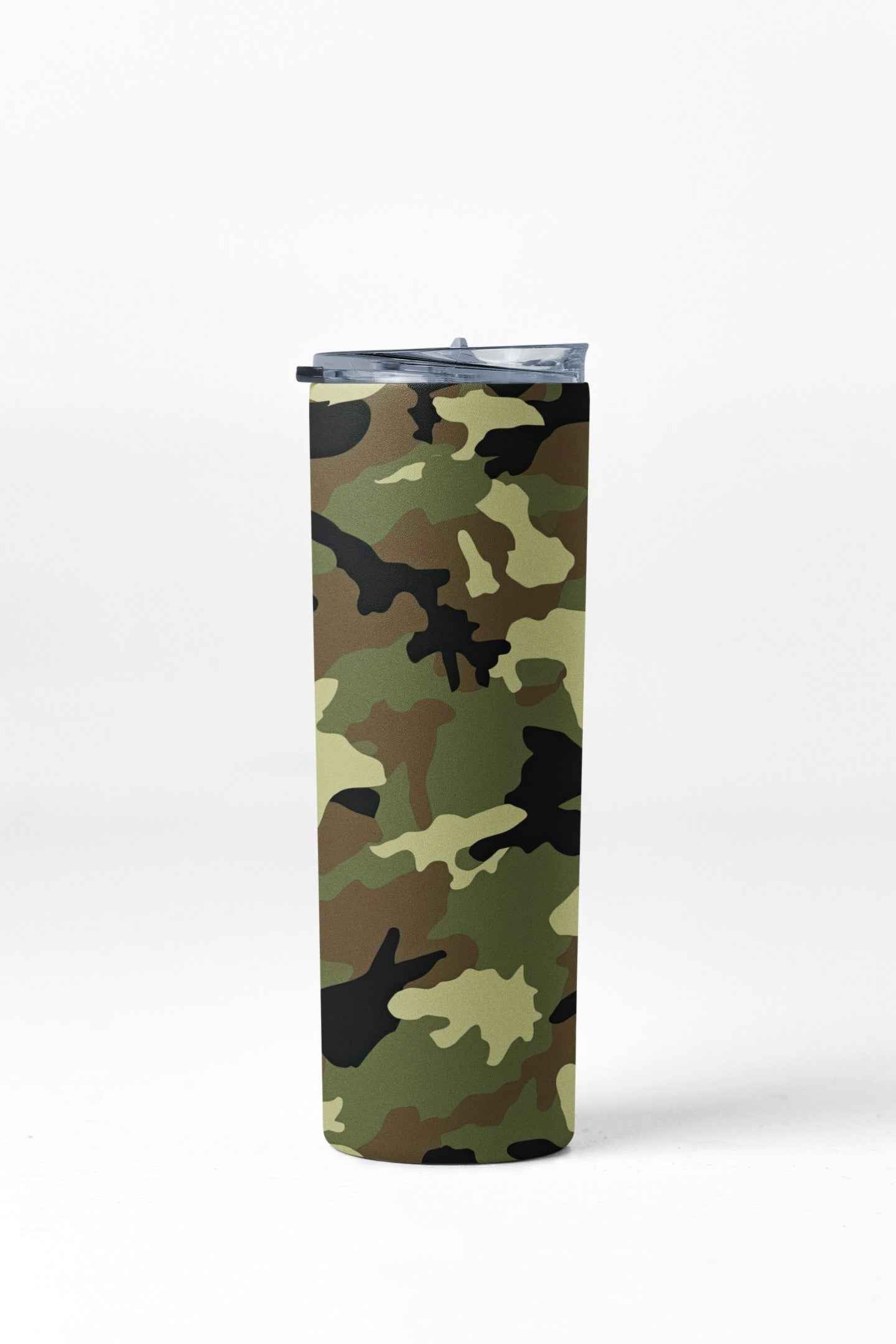 Camouflage Design Insulated Stainless Steel Tumbler with Lid and Straw, 20 oz