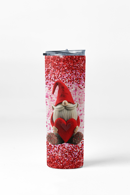 Cute Red Valentine Gnome 20 oz Stainless-Steel Tumbler