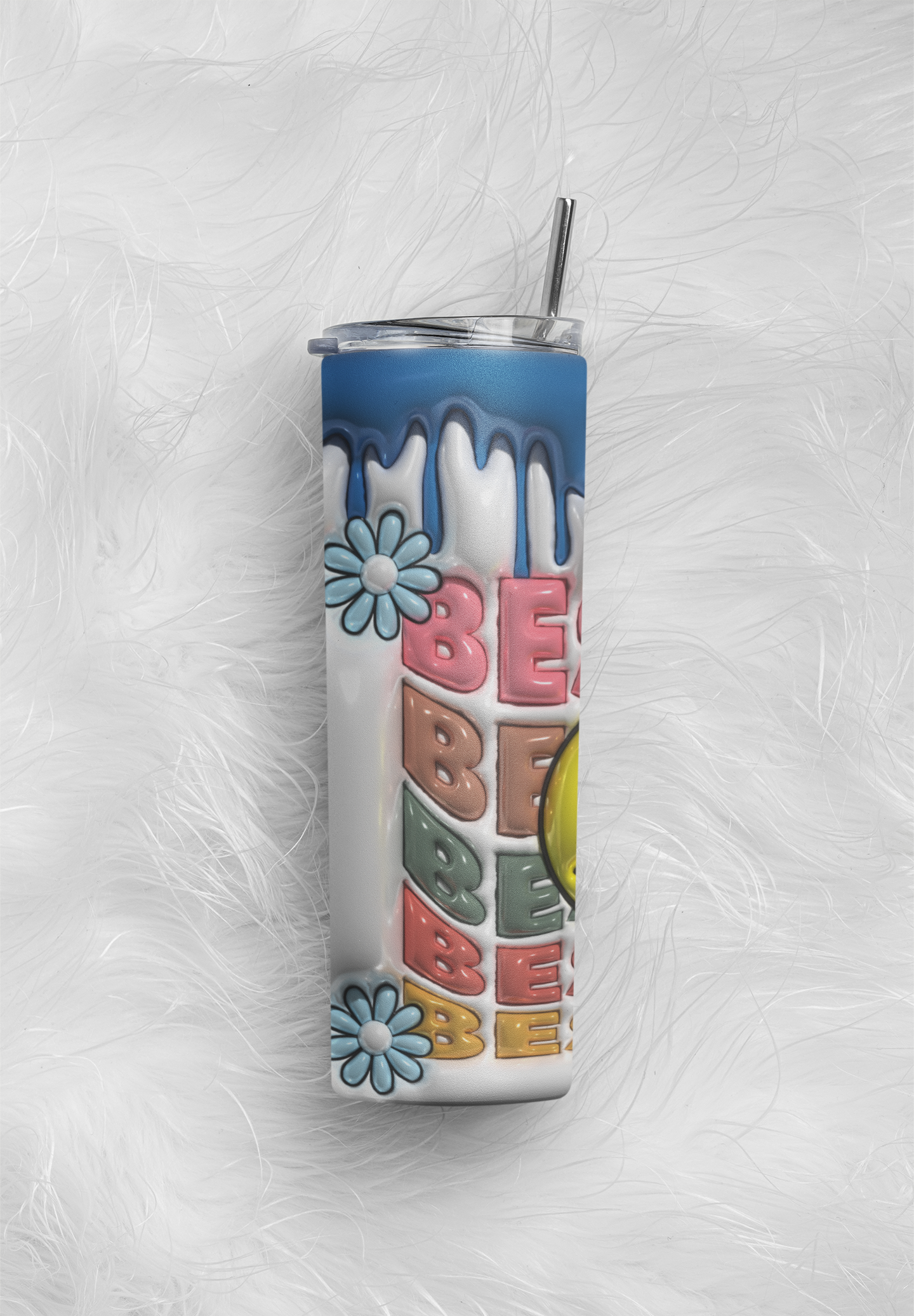 Besties Skinny Tumbler with Lid and Straw, Colorful Best Friends Gift