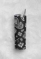 Stainless Steel Tumbler with Bandana Pattern, 20 oz, Multiple Colors