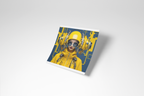Book cover with a person in a yellow outfit and helmet on a blue background
