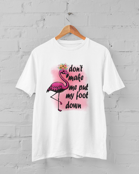 Funny Flamingo Meme Colorful DTF Transfer - 9"x11" Size, Humorous Design, Easy Application Instructions, Ideal for Fashion Accessories