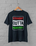 Straight Outta Hungary T-Shirt, Navy Blue, Adult Graphic Tee