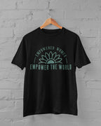 Empowered Women T-Shirt, Black Cotton, Inspirational Graphic Design, Size S