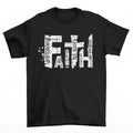 Faith Christian Graphic T-Shirt, Brown Cotton, Religious Scripture Design, Size S