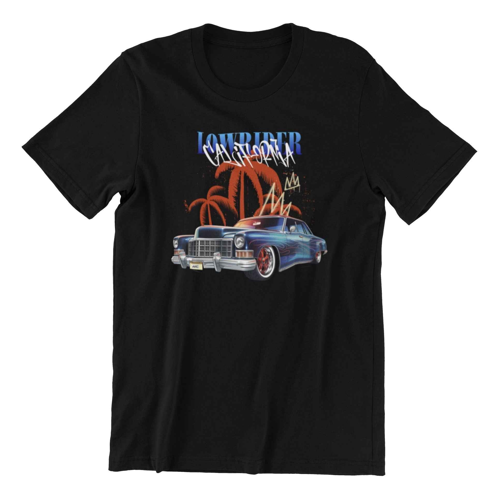 Donk Classic Car T-Shirt Black, Custom Blue Design