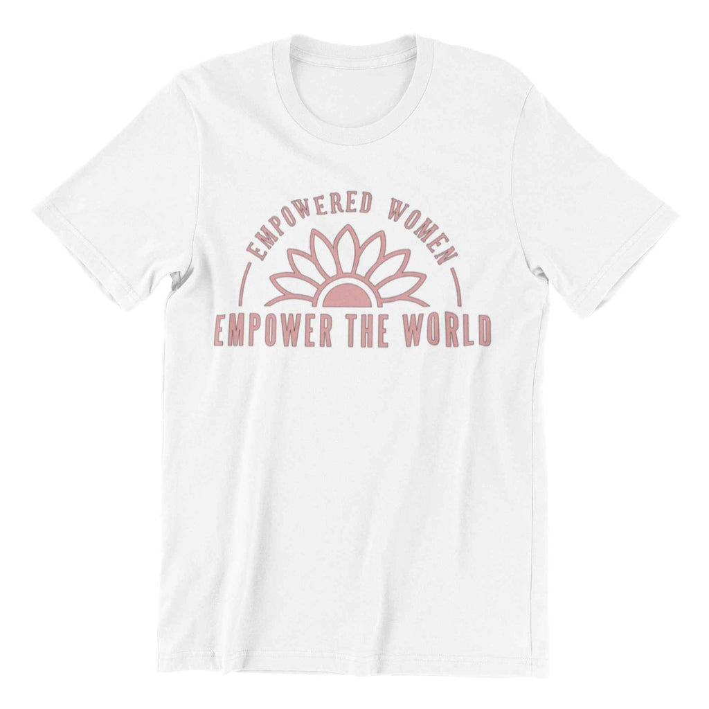 Empowered Women T-Shirt, Black Cotton, Inspirational Graphic Design, Size S