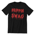 Dripping Swag T-Shirt, Black with Red Drip Text Design, Adult Unisex XL