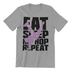 Eat Sleep Hip Hop Repeat T-Shirt, Grey, Hip Hop Dance Graphic Tee (US, Alpha, X-Large, Regular, Regular)