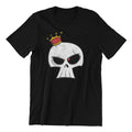 Skull Crown Graphic T-Shirt, Black Cotton, Vintage Style Design