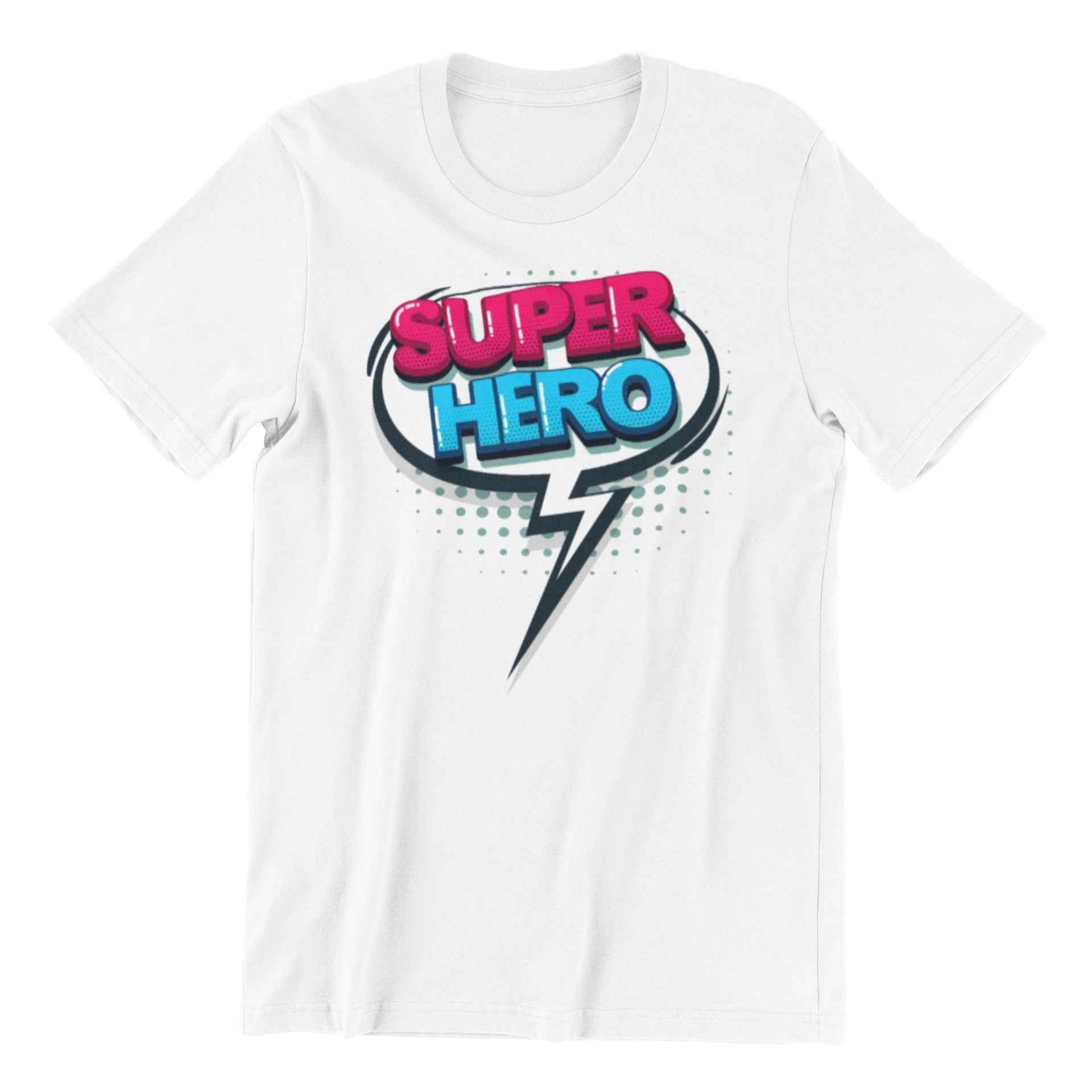 Cotton Unisex T-Shirt Superhero Design Comics Speech Bubble