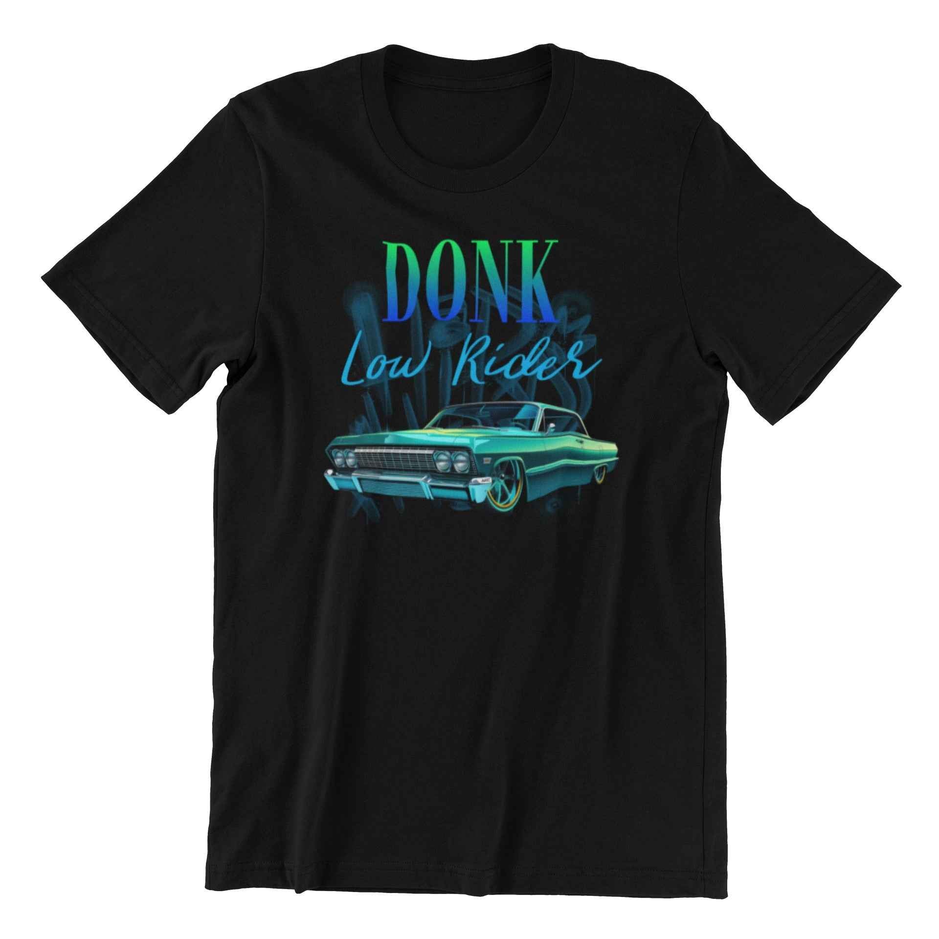 Donk Classic Car T-Shirt Black, Custom Blue Design