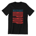 Westcoast Hip Hop Graphic T-Shirt, Black, Red and Blue Design
