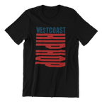 Westcoast Hip Hop Graphic T-Shirt, Black, Red and Blue Design