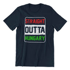 Straight Outta Hungary T-Shirt, Navy Blue, Adult Graphic Tee