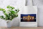 Hungary Souvenir Canvas Tote Bag, White, Parliament Building Design