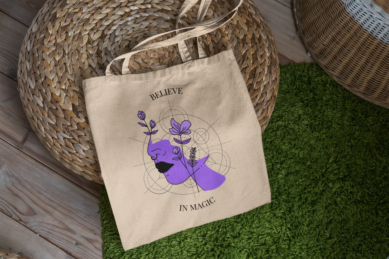 Believe in Magic, Reusable Canvas Shopping Tote
