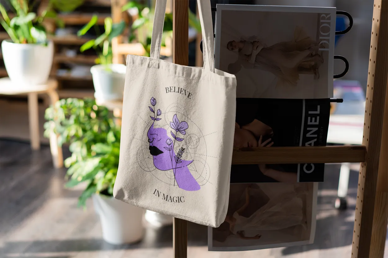Believe in Magic, Reusable Canvas Shopping Tote