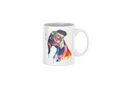 Mug with a colorful bear design on a white background