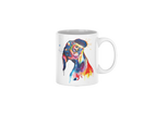 Mug with a colorful bear design on a white background