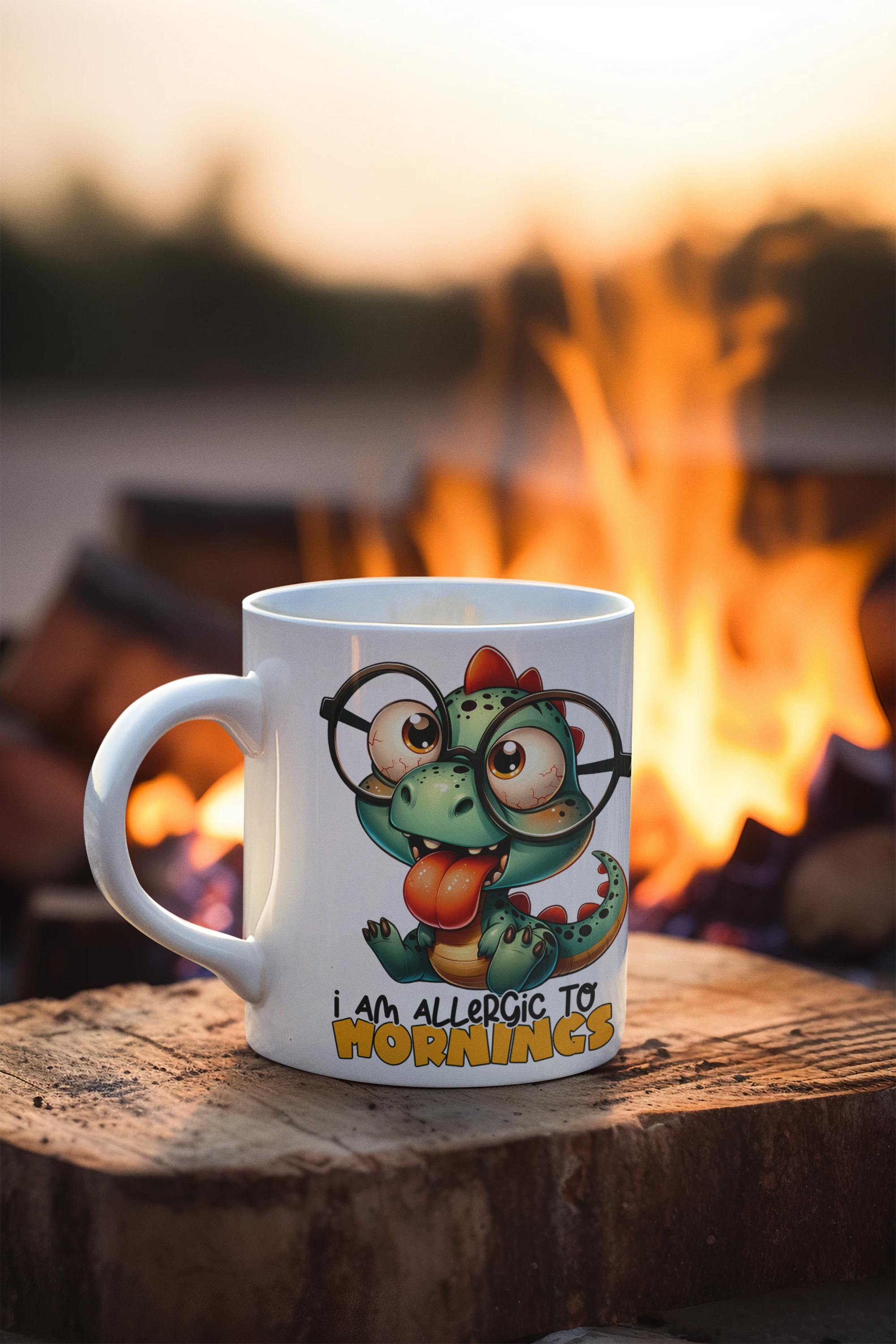Allergic to mornings Funny Graphic Coffee Mug