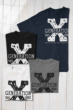 Generation X Graphic T-Shirt, 1965-1980 Nostalgic Print, Front and Back Design