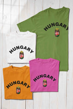 Hungary National Pride Kid's T-Shirt, Coat of Arms Design, Multiple Colors