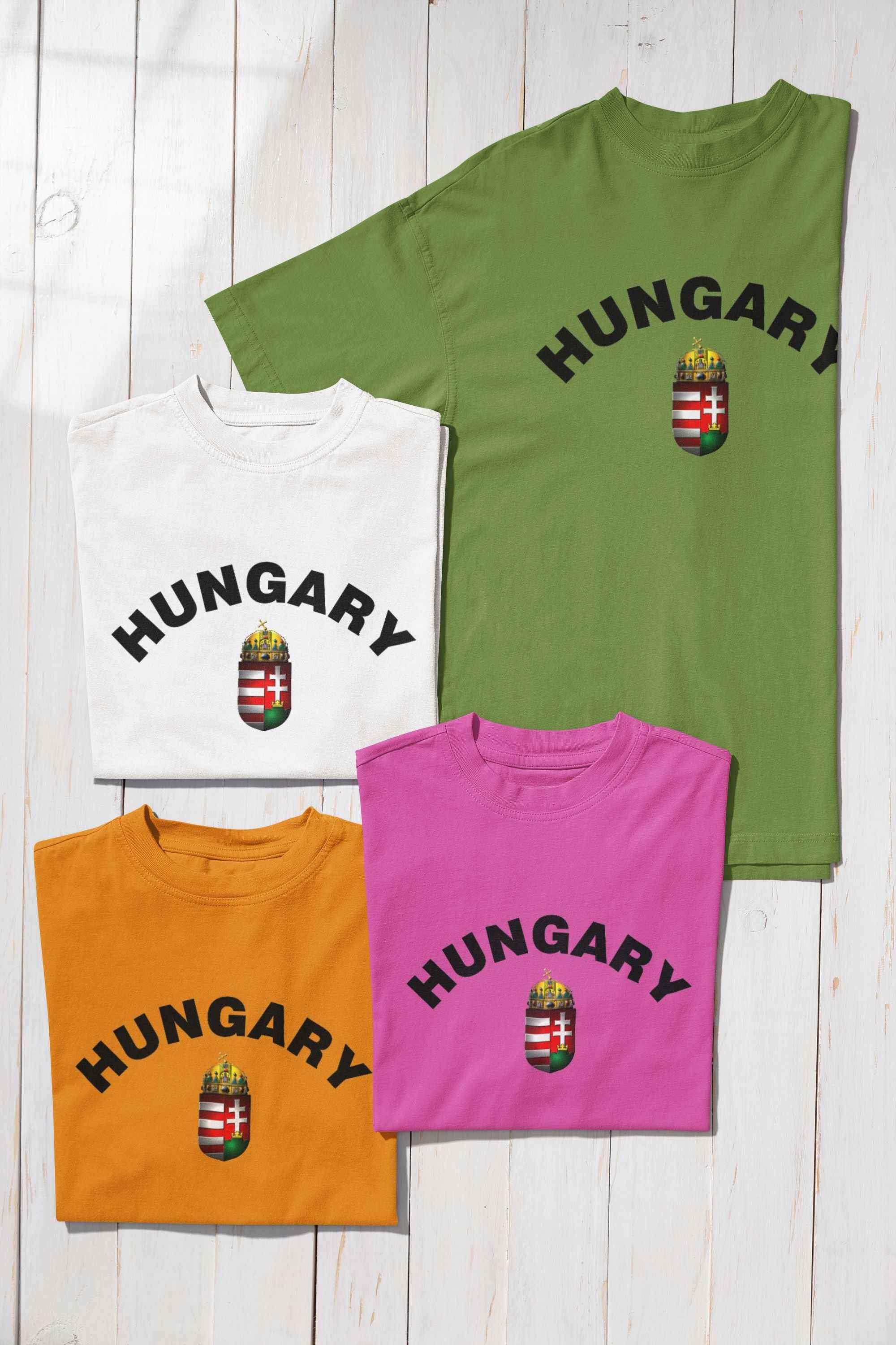 Hungary National Pride Kid's T-Shirt, Coat of Arms Design, Multiple Colors