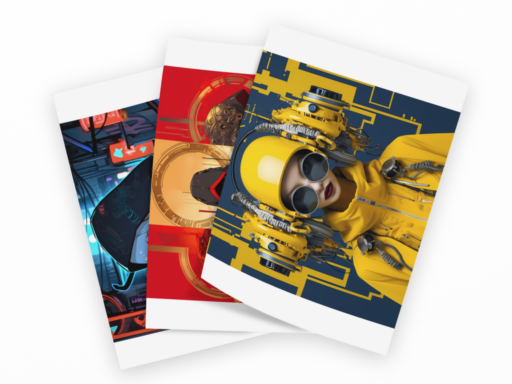 Cyberpunk Anime Sublimation Transfers 20 oz Straight Tumbler Wraps Set of 3 Ready to Press