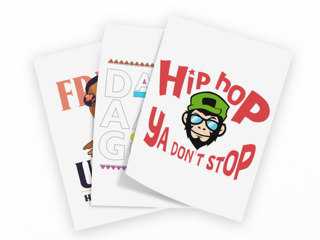 Retro Streetwear DTF Transfer Pack Iron on Decals Set of 6